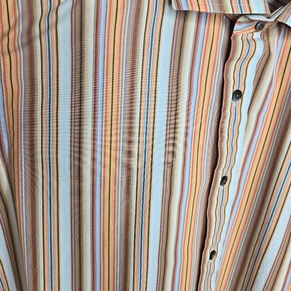 IKE BEHAR Trim Mens Striped Collared Button-Down Shirt Neck 17 Size Large - Picture 7 of 9